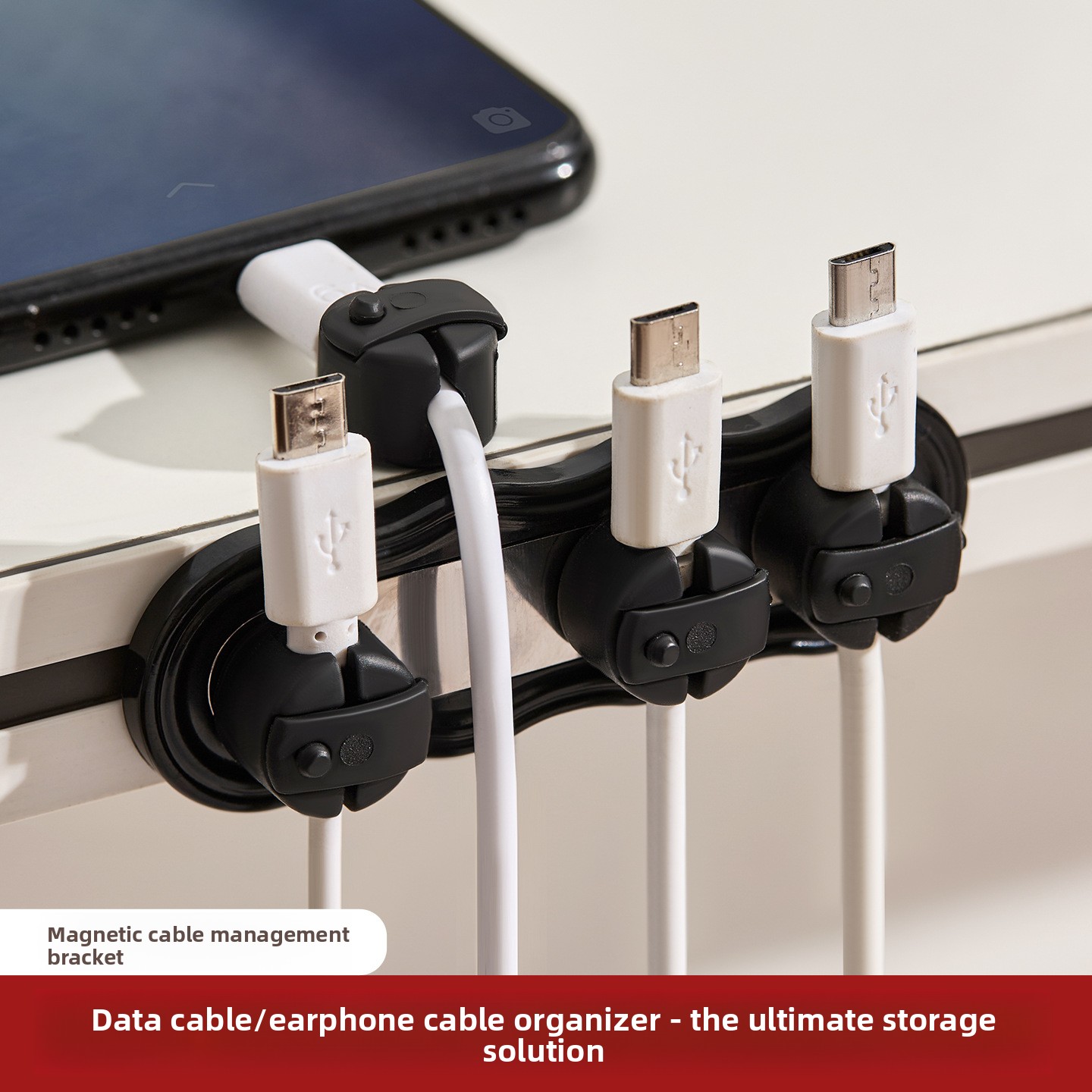 Desk Cable Clip - Organizador de Cables Magnético Autoadhesivo, Soporte