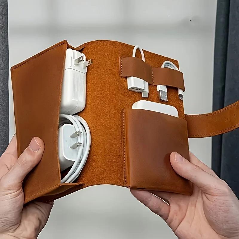 Tech Woven Accessories - Organizador multicompartimentos de cuero PU, funda