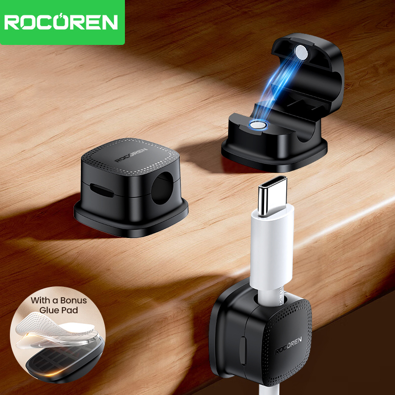 ROCOREN 30PCS Clips Magnéticos - Desk Cable Clip reseña y precio