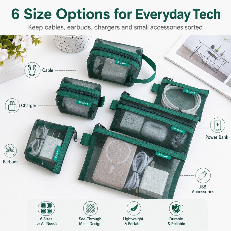 Paquete de 6 Bolsas Organizado - Tech Woven Accessories reseña y precio