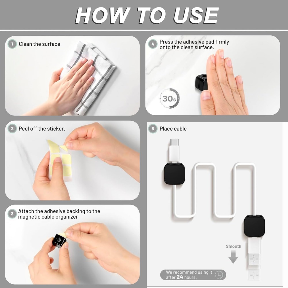 Clips Magnéticos para Cables:  - Desk Cable Clip reseña y precio