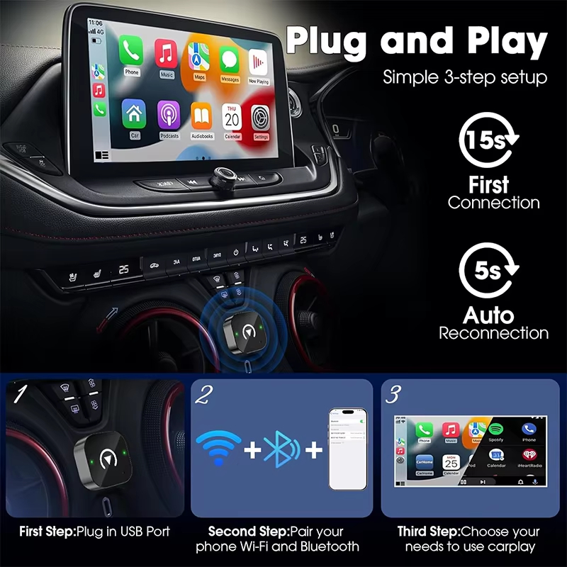 Adaptador Inalámbrico CarPlay  - Tech Accessories Phone reseña y precio