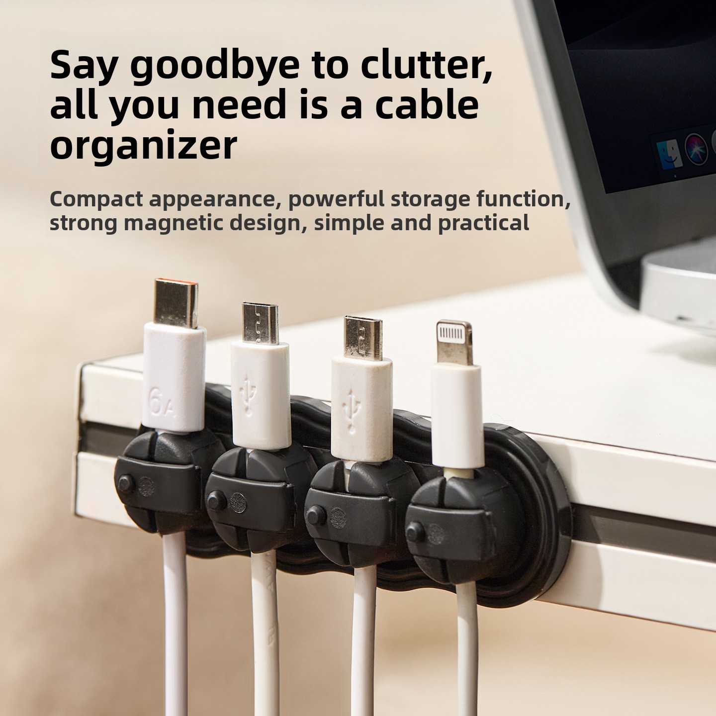 Organizador de Cables Magnétic - Desk Cable Clip reseña y precio