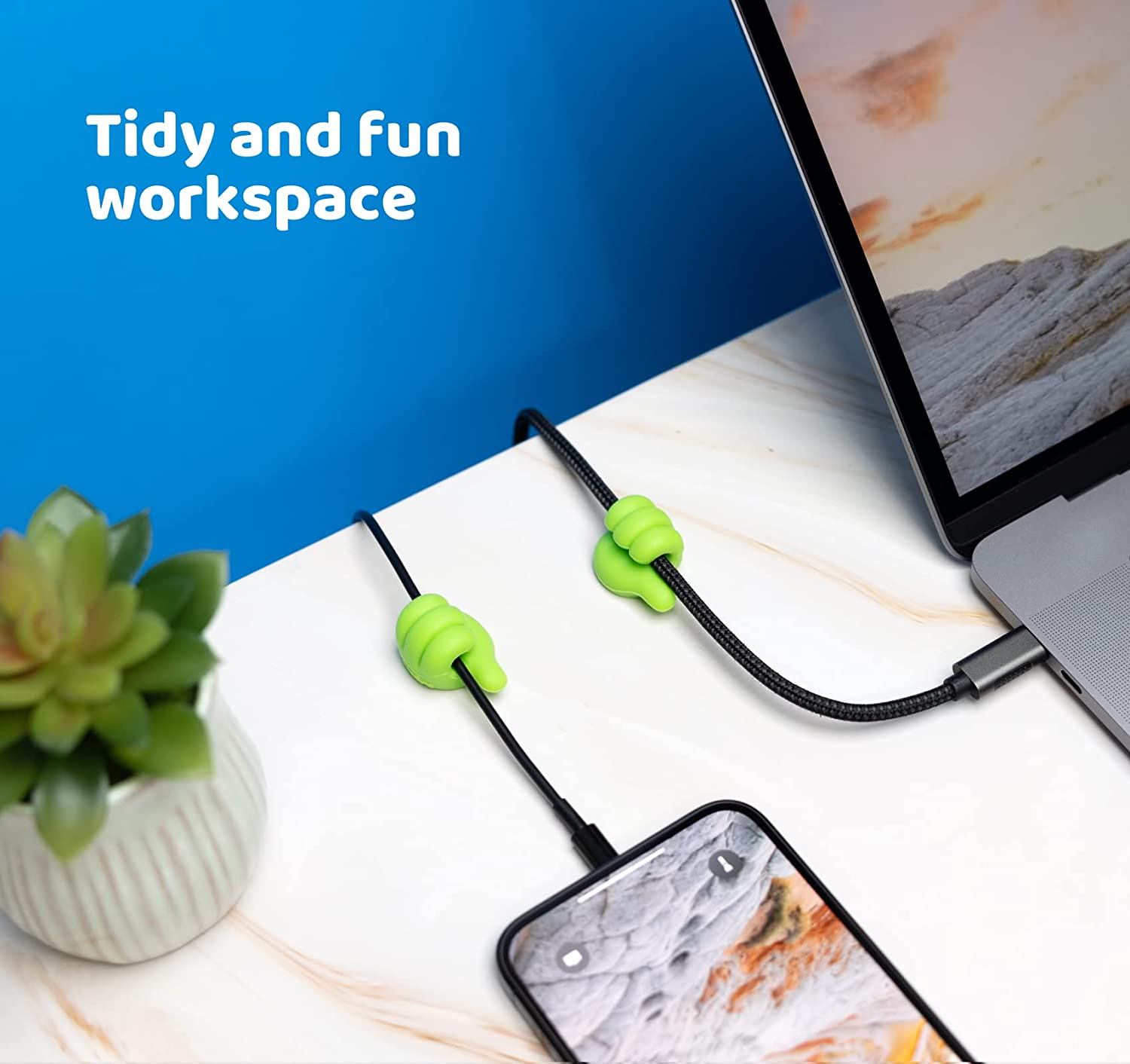Gancho enrollador de Cable de  - Desk Cable Clip reseña y precio